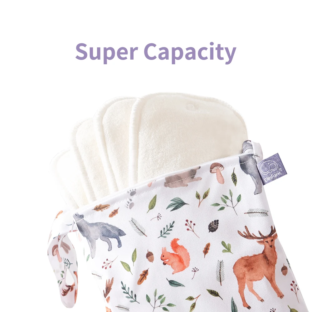 Elinfant 2PCS Set Wet Dry Bag Mini Baby Diaper Bag Nappy Bag 18*25cm Waterproof Reusable Washable Diaper Bag