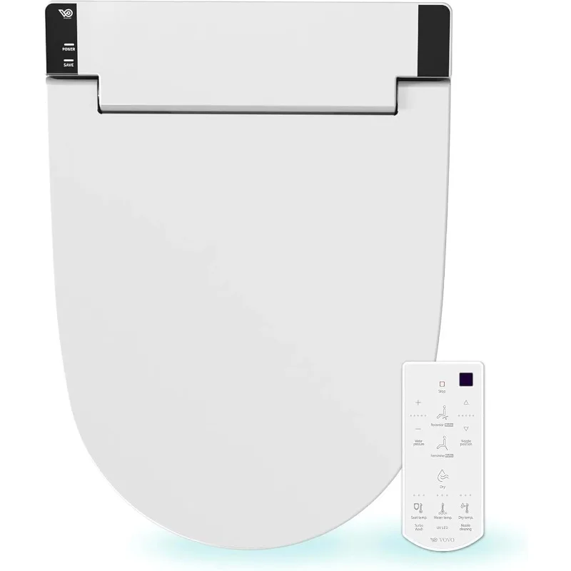 6000SE Elongated Bidet Toilet Seat, Warm Water, LED Light, Heated Seat, White, Dryer, Stainless Steel Nozzle