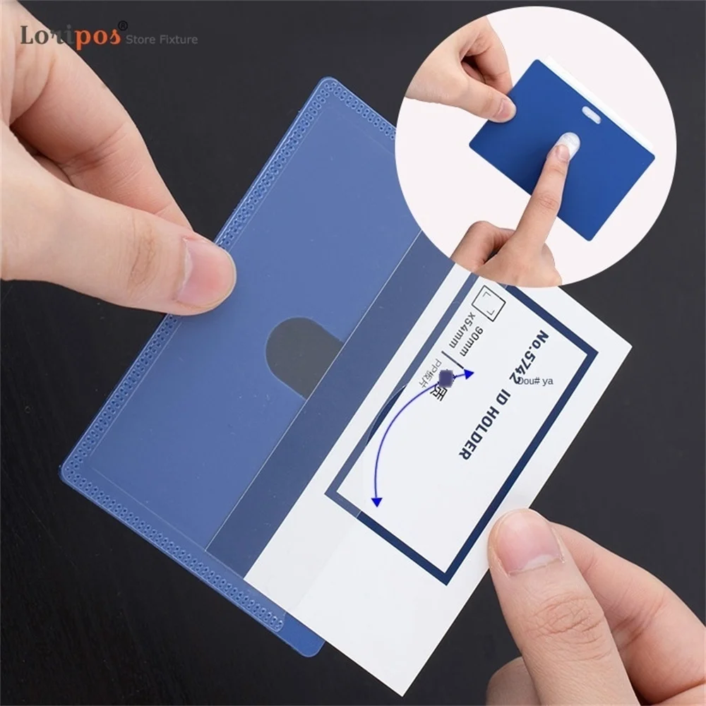 Loripos Office Identification Badges Case Blue Nursing Accessories Name Badge Id Label Ticket Tags Card Holder Sleeve Pocket