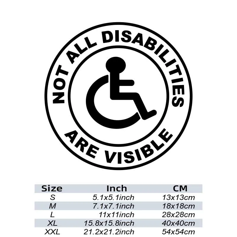 Not All Disabilities Are Visible Car Stickers Car Doors And Windows Decoration Car Accessories Vinyl Decal