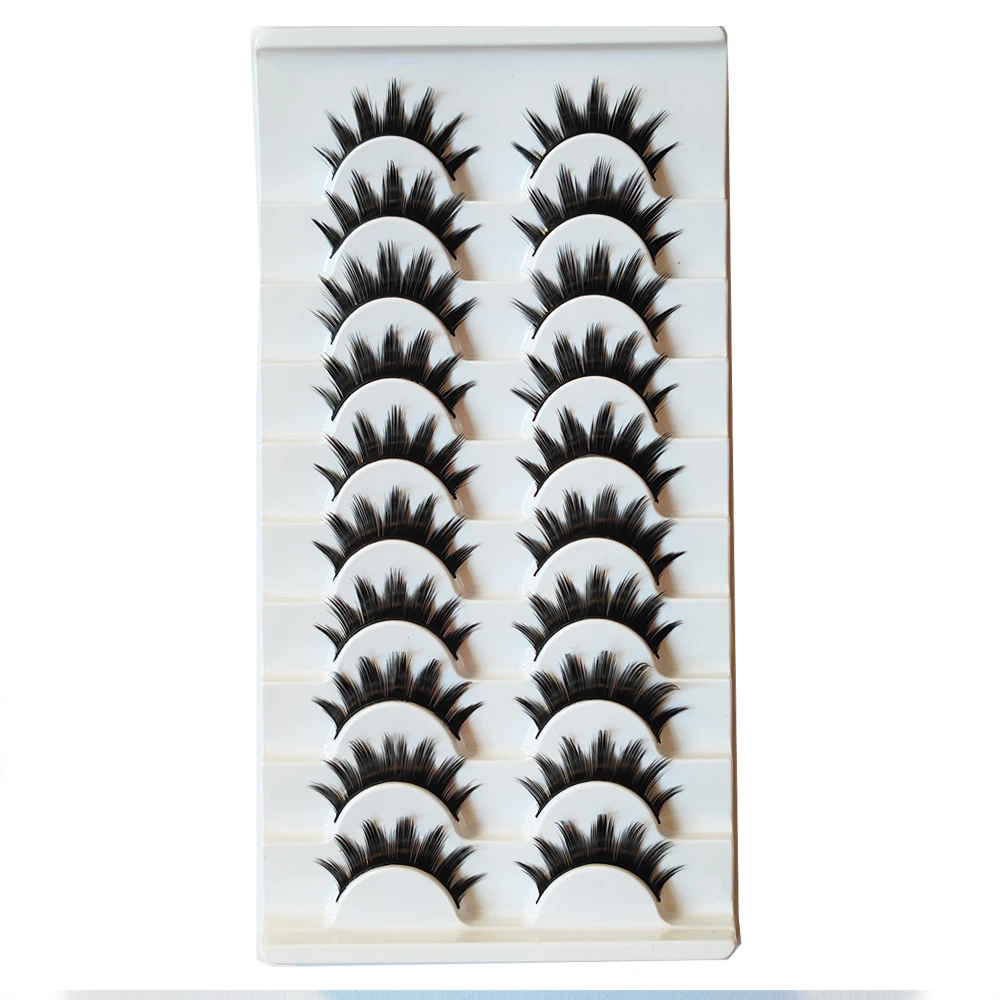 10 أزواج ماكياج الرموش الصناعية ثلاثية الأبعاد سميكة مظهر دراماتيكي فو المنك رموش طويلة اليدوية رمش أدوات التجميل