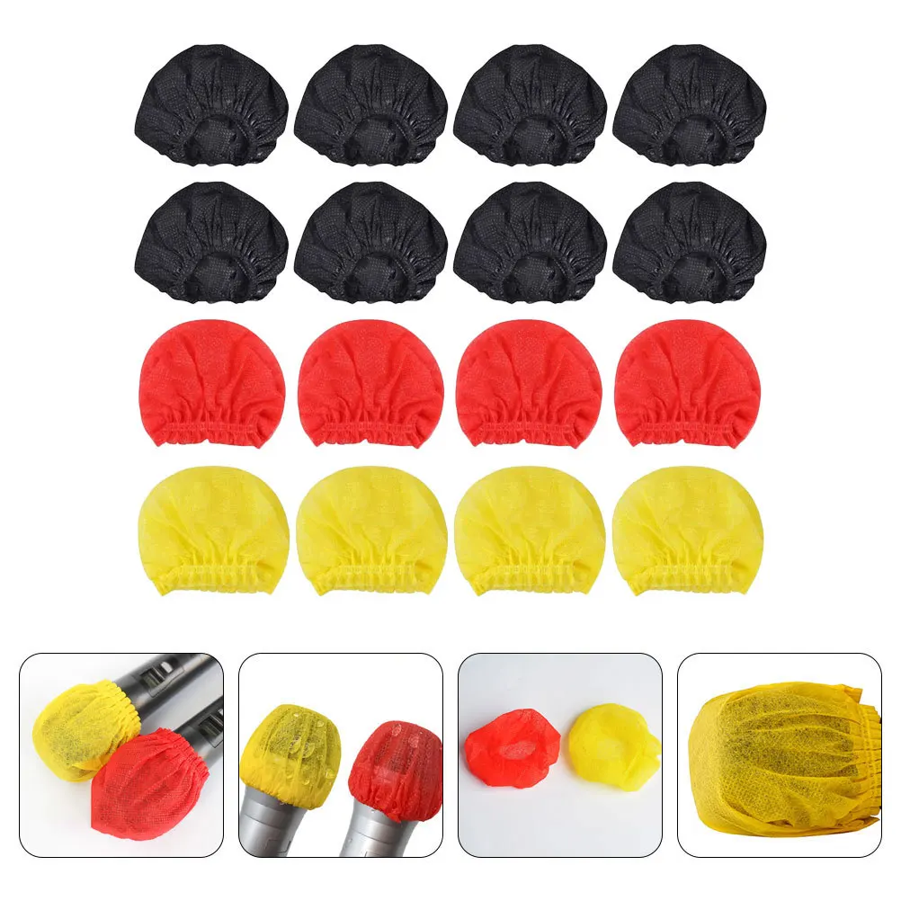 200Pcs Disposable Microphone Protective Cover Non-Woven Windscreen for Karaoke Mic Cover Voice Tube Protection