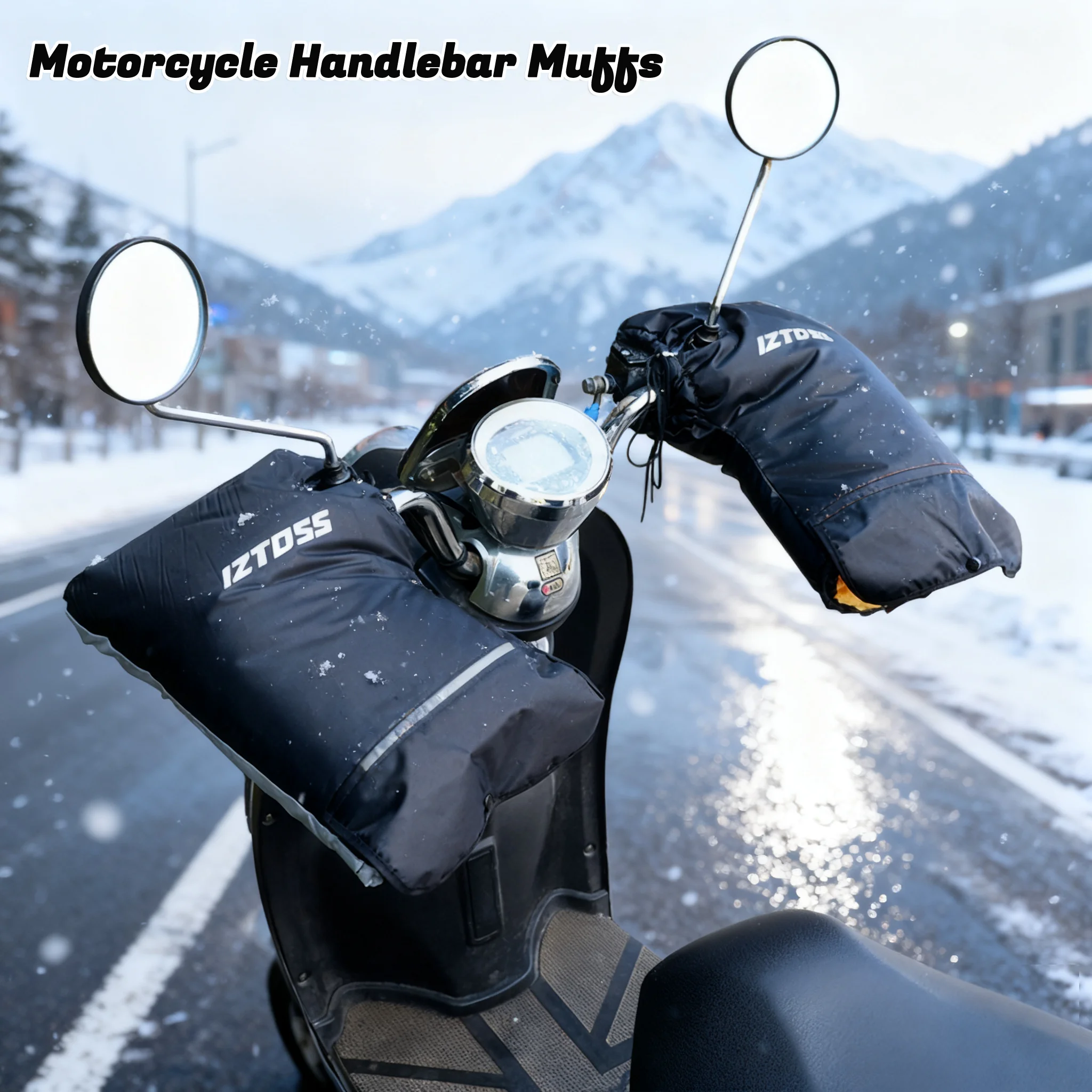 

Motorcycle Scooter Warm Handlebar Muff Rainproof Grip Handle Bar Muff Motorbike Grip Thermal Cover Motorbike Cycling Gear