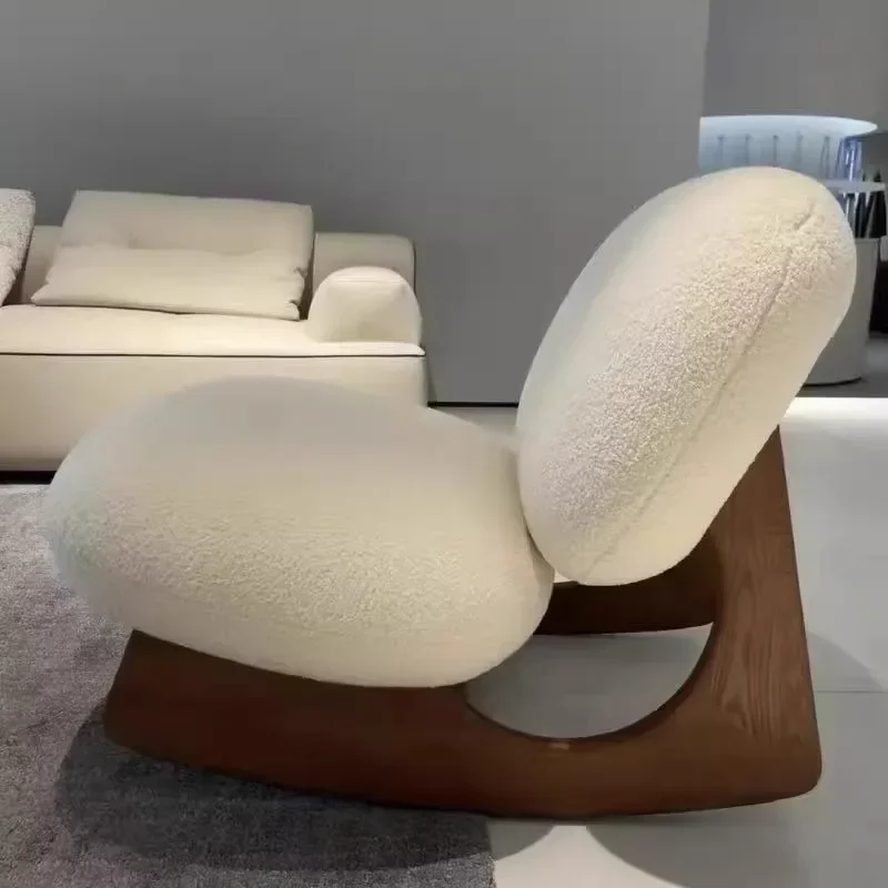 Nordic light luxury creative sofa chair designer hotel bed and breakfast living room meeting guests solid wood sofa chair