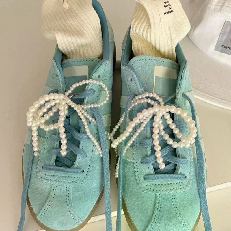 1PCS Double Layered Pearl Bead Bowknot Handmade Shoes Clip Decoration Charm Shoe Buckle Bag Pendant Bow Key Chain Accessories