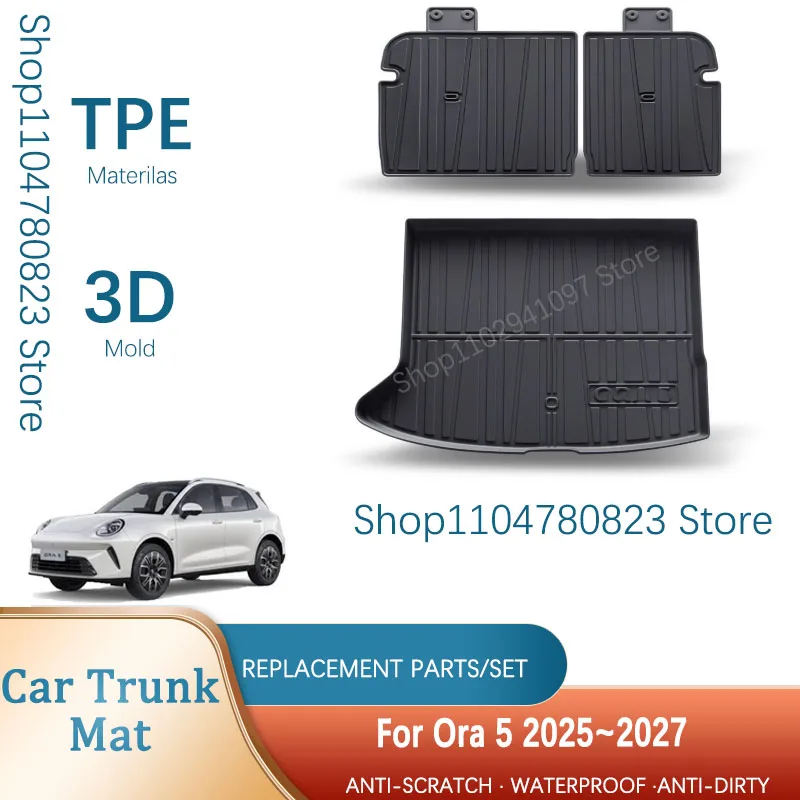 

Car Rear Trunk Mats For GWM Ora 5 EV 2025 2026 2027 Waterproof Rug Storage Pad Back Cargo Back Seat Cover Inner Auto Accessories