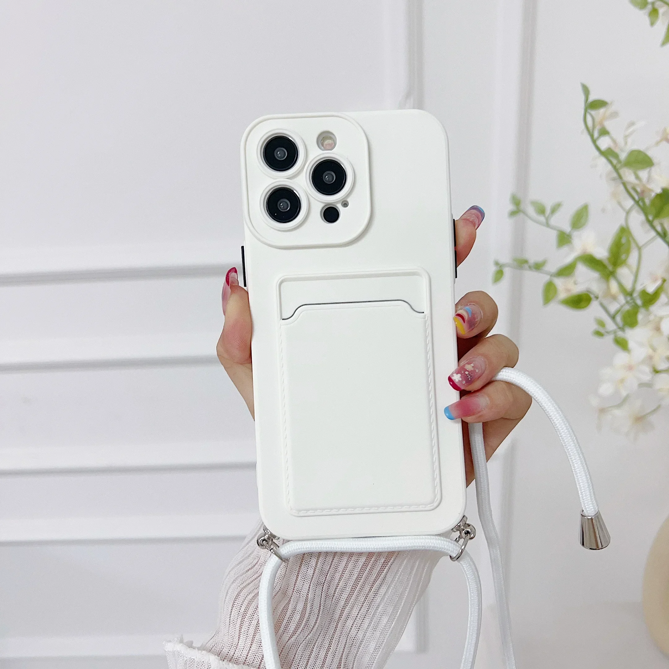 Luxury Candy Lanyard Card Slot Silicone Phone Case For Xiaomi Redmi Note 14 Pro 4g 5g 14 Pro Plus Necklace Strap Cover
