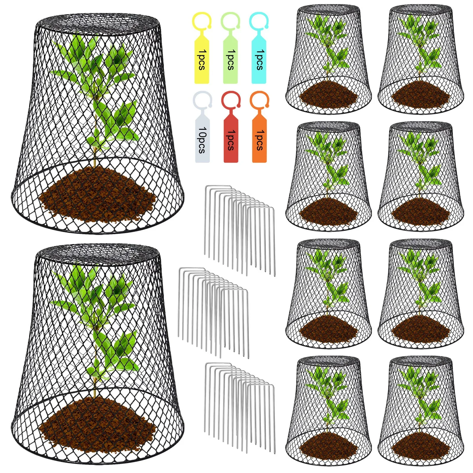 5/10pcs Wire Plant Protection Cover Garden Roof Seedlings Fruit And Vegetable Protection Cage Prevent Rabbits Chickens Squirrels