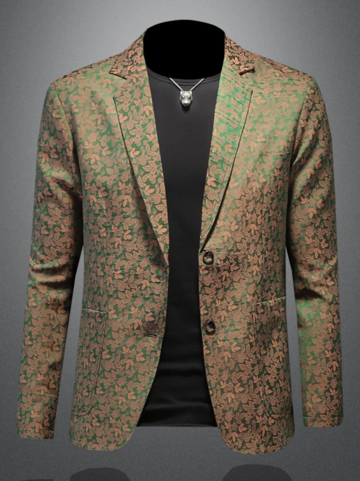 

Мужской пиджак с цветочной вышивкой, приталенный, повседневный, универсальный, осенний, новый, деловой, из полиэфирного волокна, модель Stand Edition