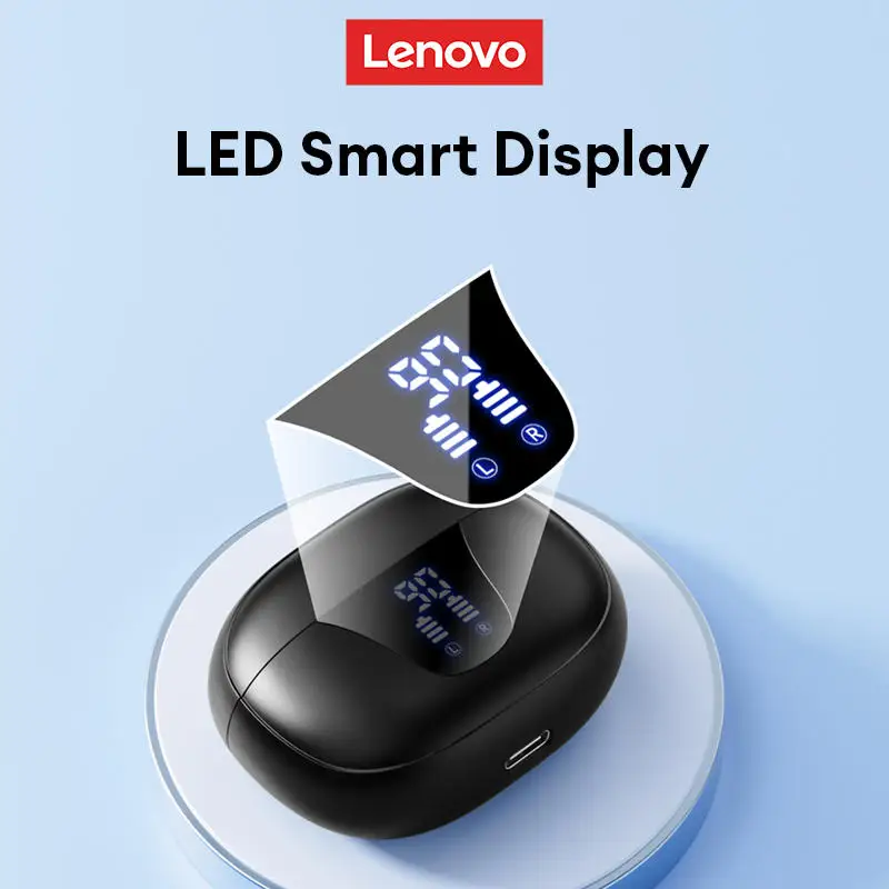 Auricular Bluetooth inalámbrico Lenovo XT58 360 °   Auriculares deportivos con reducción de ruido y pantalla LED con sonido estéreo, para música, 2025