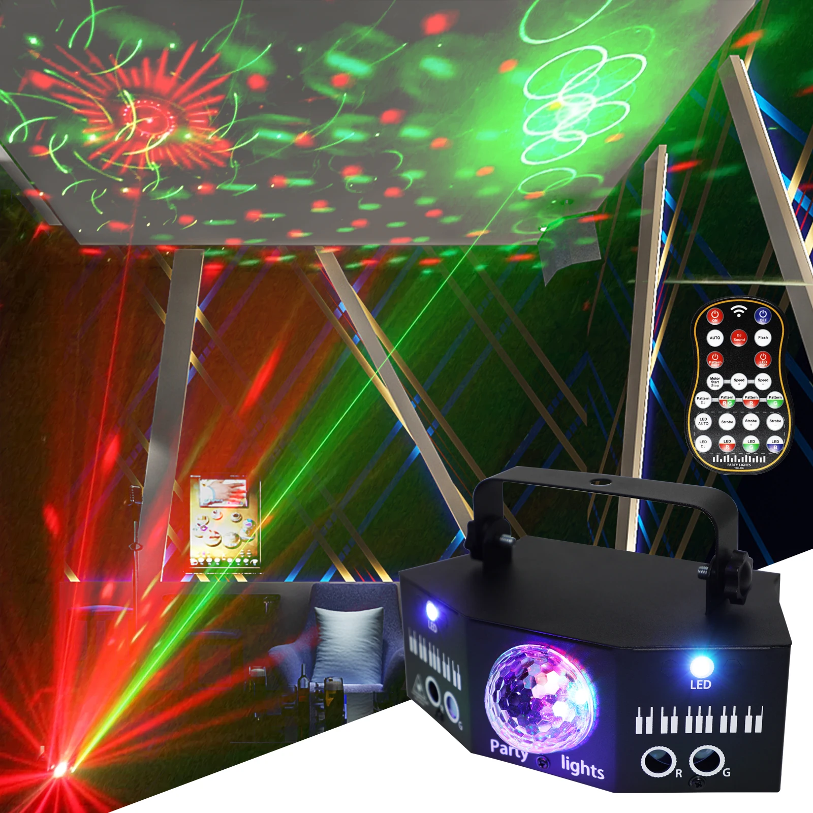 Wuzstar RGB LED Laser Effect Stage Light Disco Ball Party Lighting Lamp for Outdoor Night Club DMX Control PC Hot Selling Lazer view 3