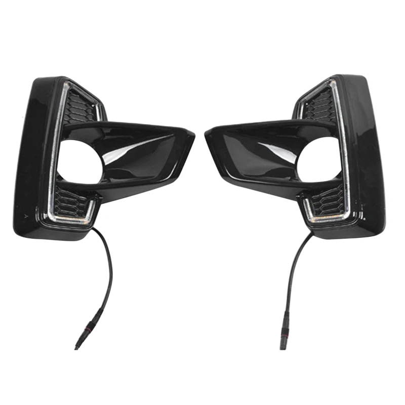 

1 пара, дневные фонари для Toyota Hilux Revo Rocco 2018-2020, желтая лампа указателя поворота, 12 В, дневной свет