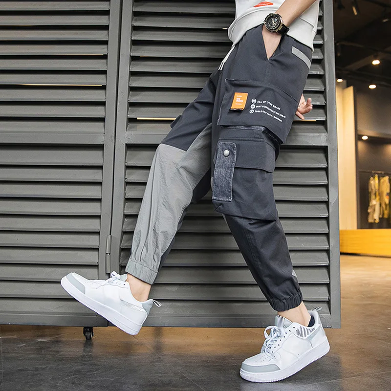 Street Hip-hop Trend Overalls Men's Large Pockets Beam Feet Feet Pants Sports Casual Pants Men