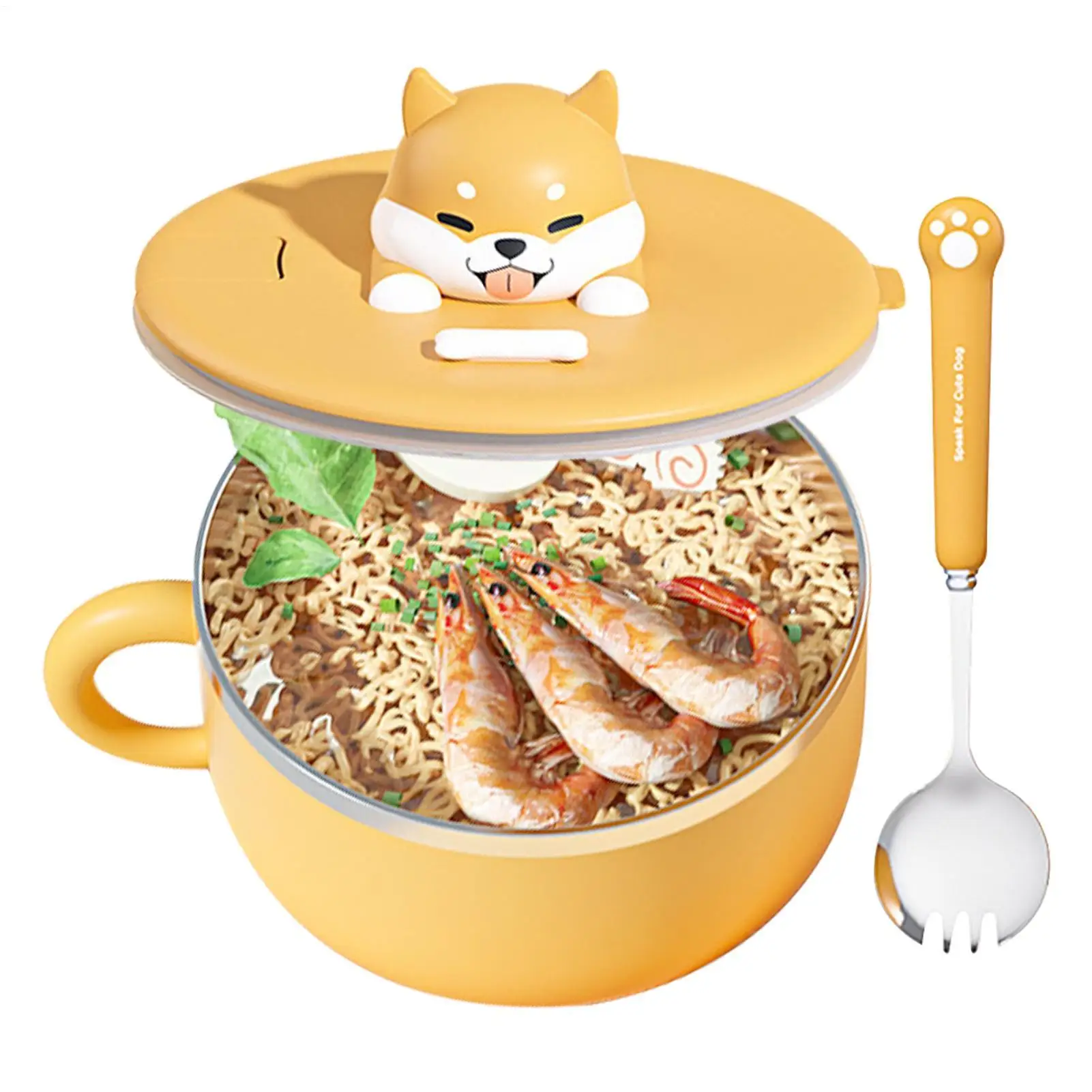 Cuenco Ramen de acero inoxidable 304, cuenco para sopa de arroz y ensalada con tapa y cuenco deportivo para fideos, vajilla, accesorios de cocina