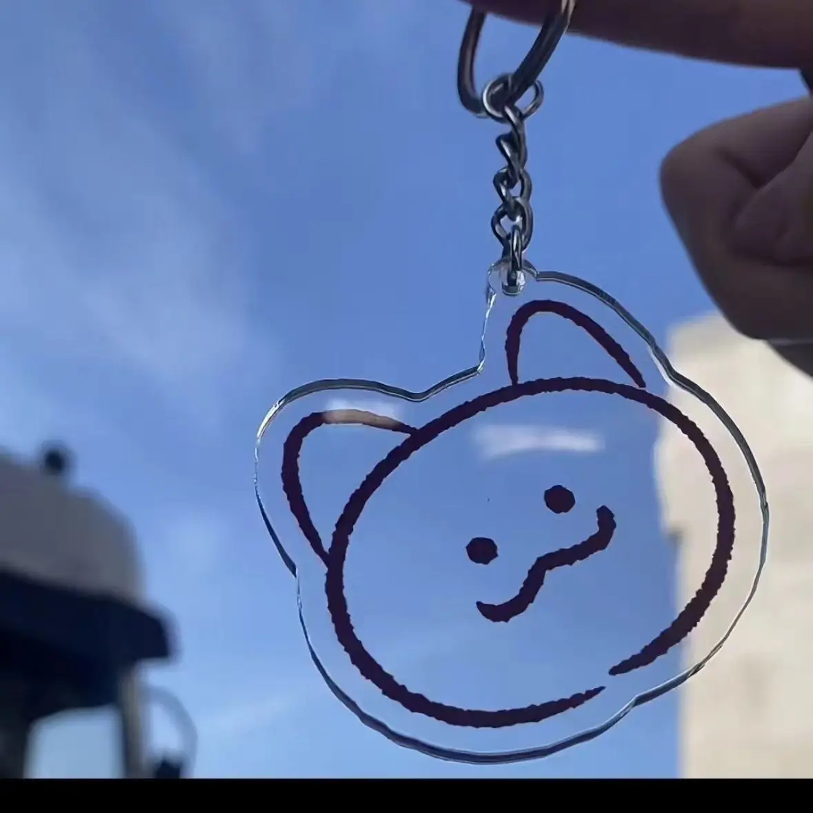 Anime Love and Deepspace Sylus Acrylic Three Cats in A Row Keychain Creativity Cartoon Keyring Q Version Delicate Xmas Gifts