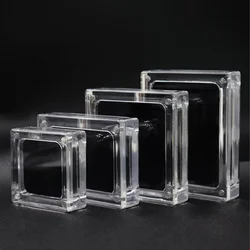 Acrylic Glass Top Gem Box Magnetic Clear Showcase Gemstone Casket Diamond Display Stand Holder Necklace Storage Organizer Case