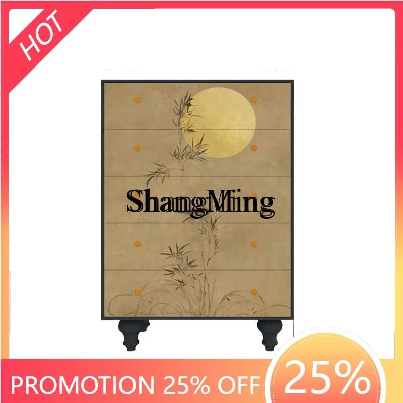 

ZYYNew Chinese Zen antique solid wood chest drawers Multifunctional drawer cabinet Living room entrance decorative cabinet