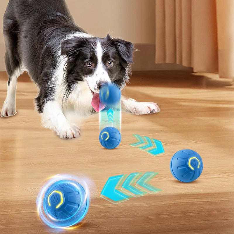 Automatic Dog Ball Interactive USB Smart Dog Toy Ball  Pet Toy Moving Ball Automatic Moving Bouncing For Cat Puppy Birthday Gift