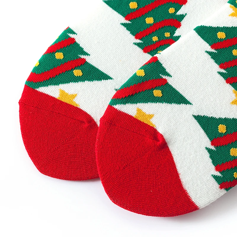 Christmas Red Socks Men Women Couples Keep Warm Winter Cute Funny Festive Colorful Street Fashion Trend Cotton Long Printed Sock