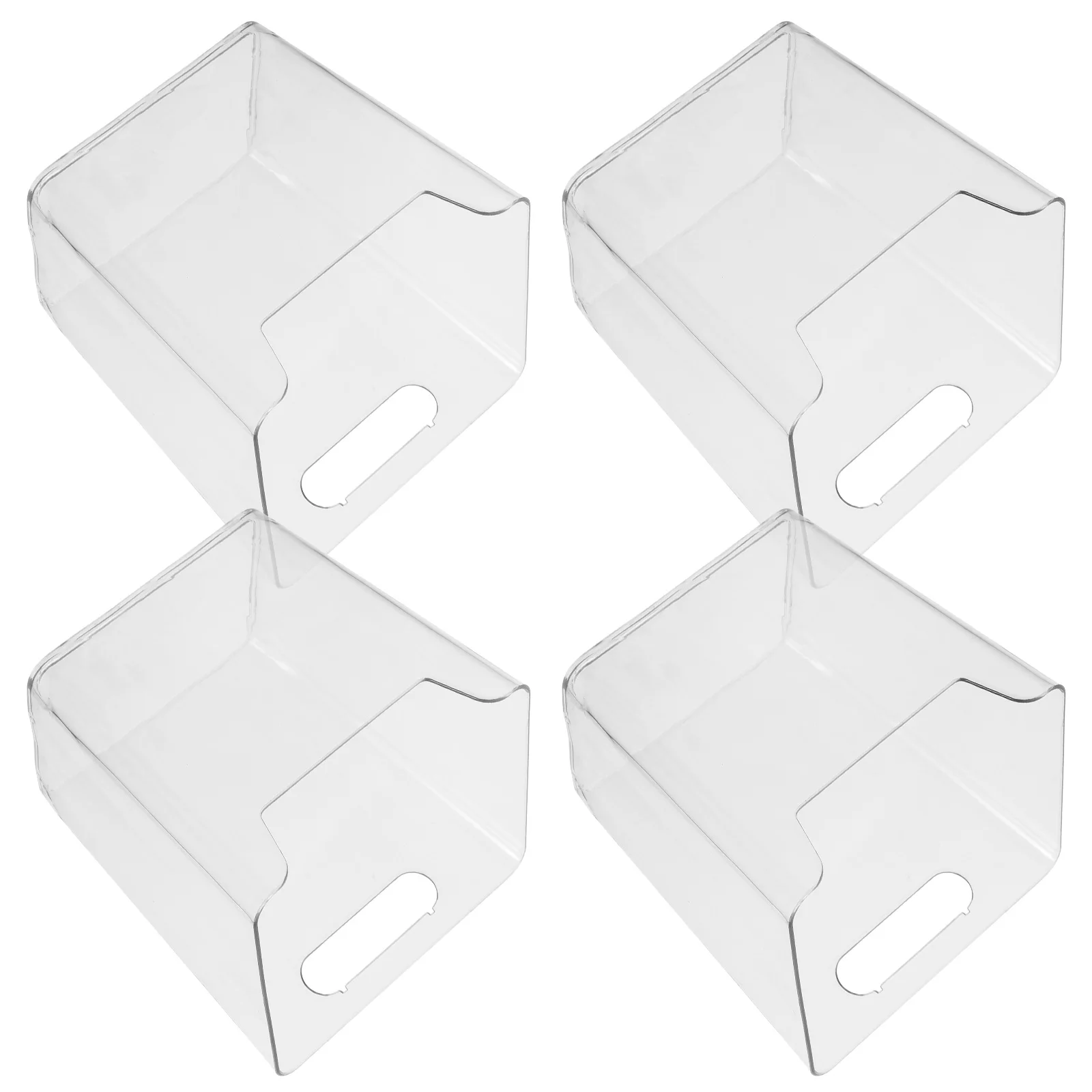 

4pcs Wall Mount Storage Boxes Clear View ganizer for Kitchen Bedroom Office Bathroom Space Saving Multipurpose Container