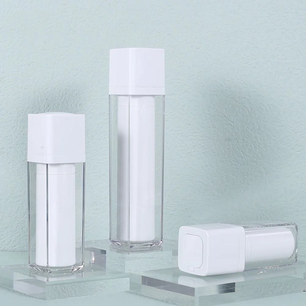 

3 Pcs Portable Lotion Bottle Vacuum Pump Bottles Travel Containers Press Airless Plastic Practical Cream