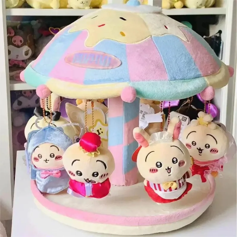 

Cute Hello Kitty Kuromi Chiikawa Usagi Rotate Baby Exhibit Kawaii Plush Anime Toy Cartoon Keychain Pendant Gift Gifts for Girls