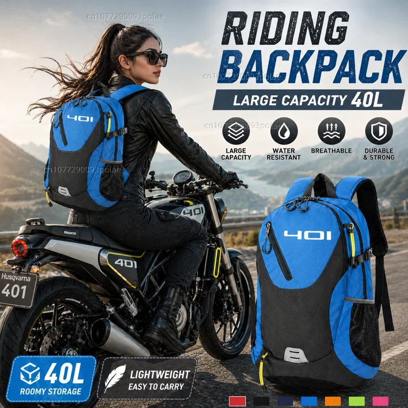For Husqvarna Svartpilen 401 Vitpilen 401 Svartpilen401 Large Capacity Racing travel Men waterproof Backpack Bag Motorcycle Gift