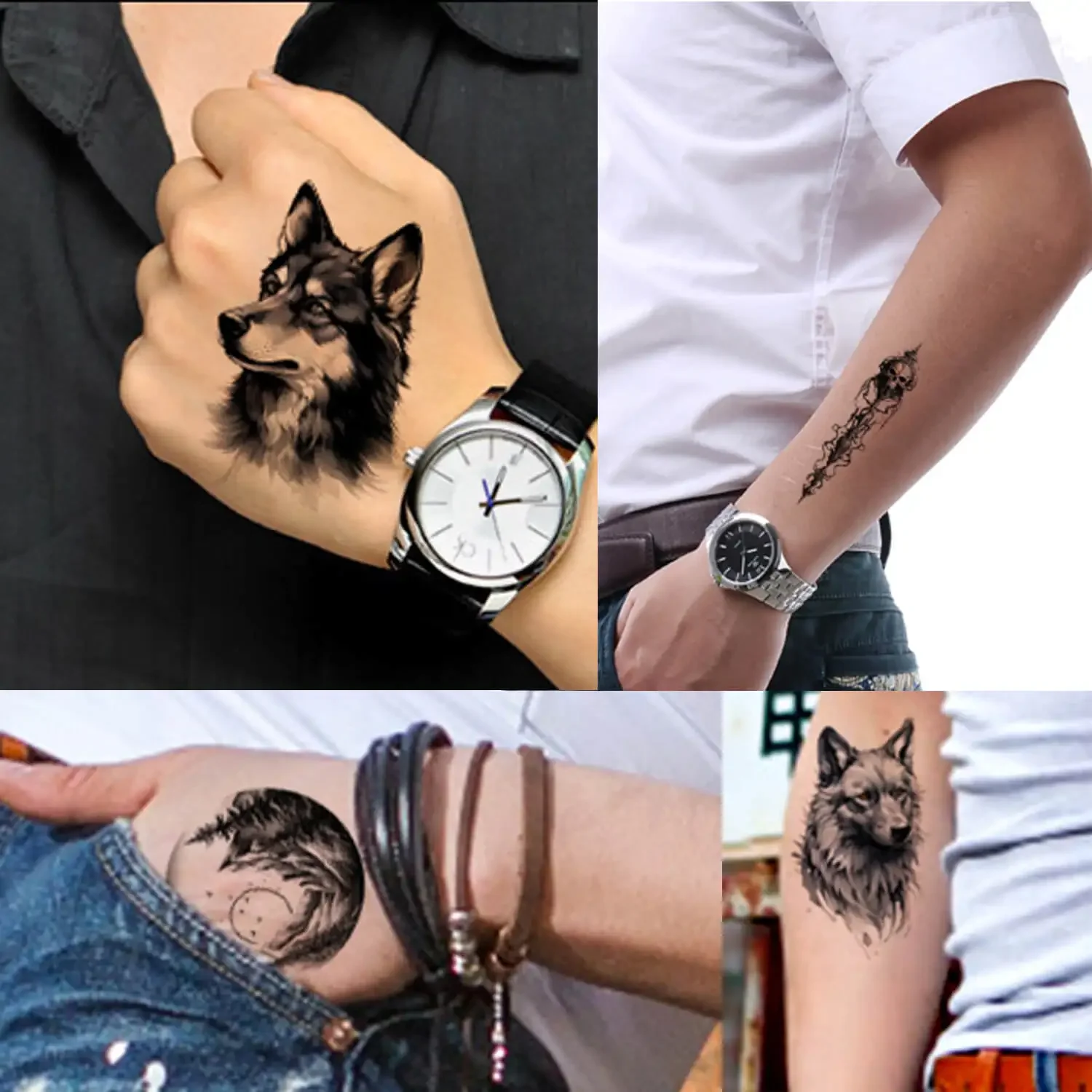 GLARYYEARS Temporary Tattoo for Men Adults, 44-Pack Realistic Tattoos, Fake Tattoo Stickers