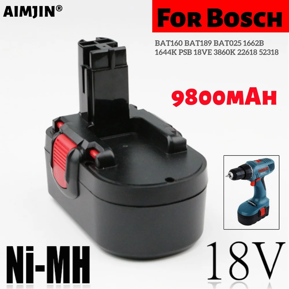 

Сменный аккумулятор 9,8 Ач, 18 В для Bosch BAT025 BAT026 BAT160 2607335277 2607335535 2607335735 PSR 18 VE-2 GSR