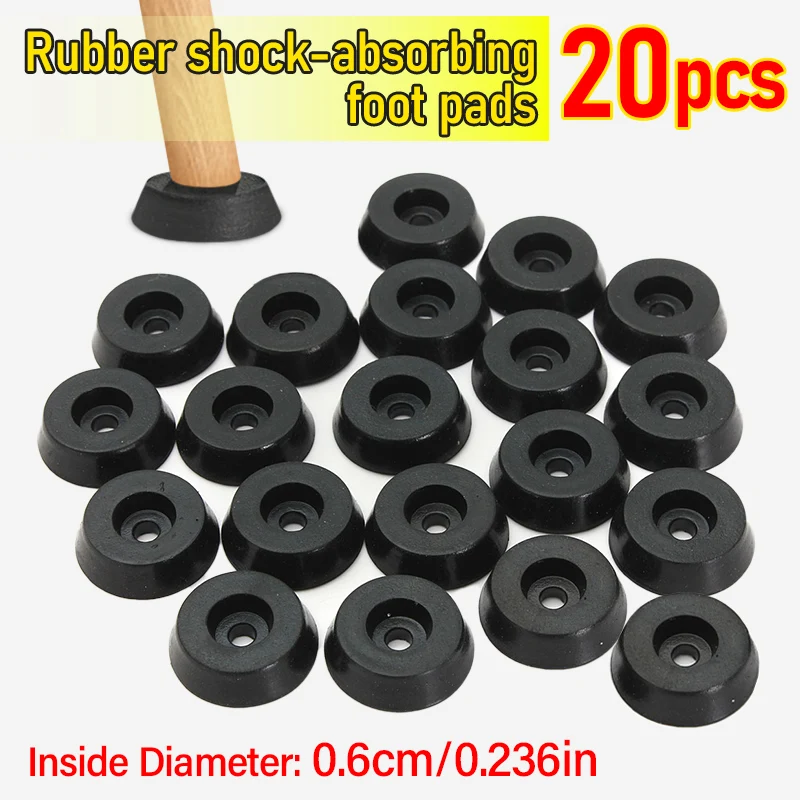 20Pcs Rubber Foot Pad For Table Chair Furniture Feet Leg Tile Floor Protector Non-Slip Rubber Shock Pad Support Stand 18x15x5mm