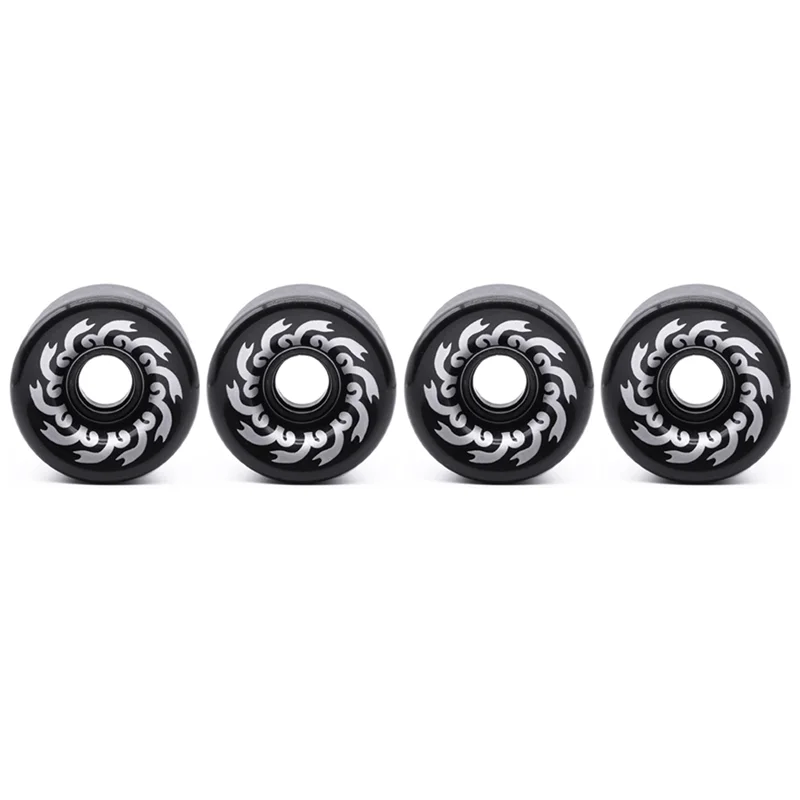 

4PCS Skateboard Wheels 70Mm 82A PU,70X51mm, Professional Frosted Wheels For Longboard And Cruiser,Black-AT20
