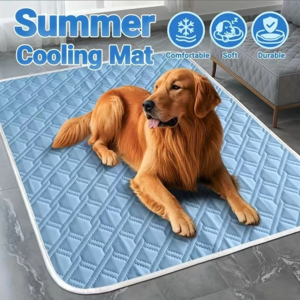 New Summer Dog Cooling Mat Comfortable Ice Slicky Fiber Fabric Dog Bed Pad Universal Cat Sleeping Pad For Puppies And Adult Dogs