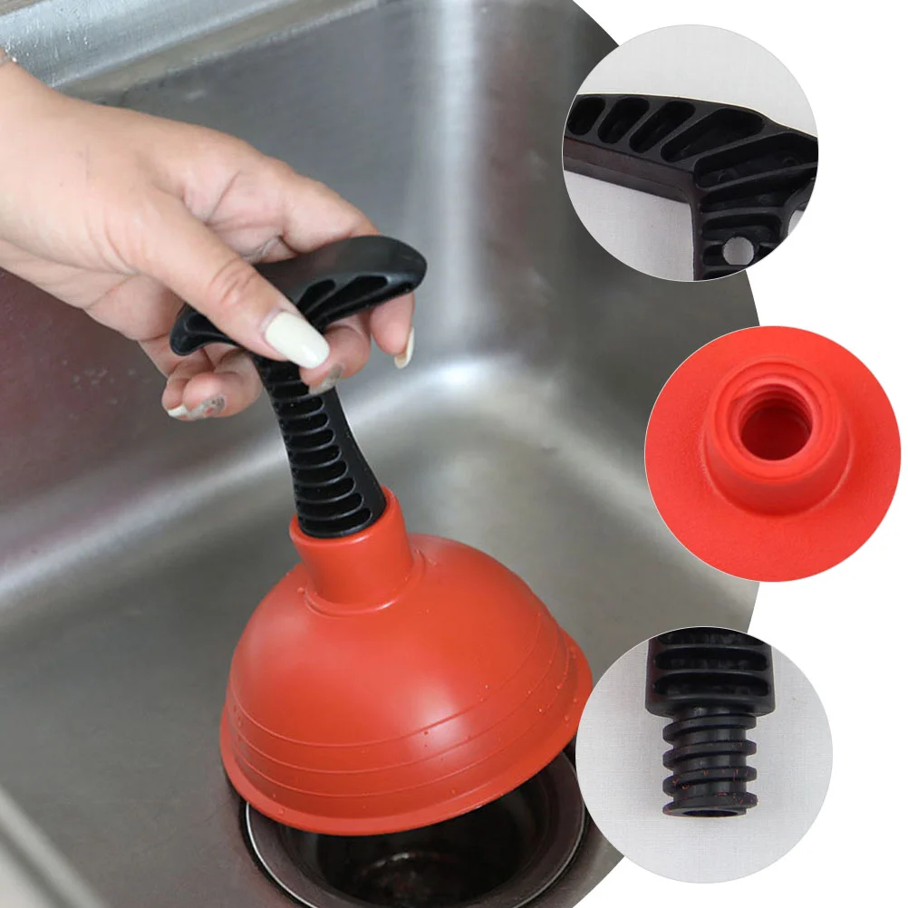 2 uds potente émbolo de fregadero hogar cocina desbloqueador de tuberías baño Limpieza del cabello dispositivo de succión (rojo) 2 uds