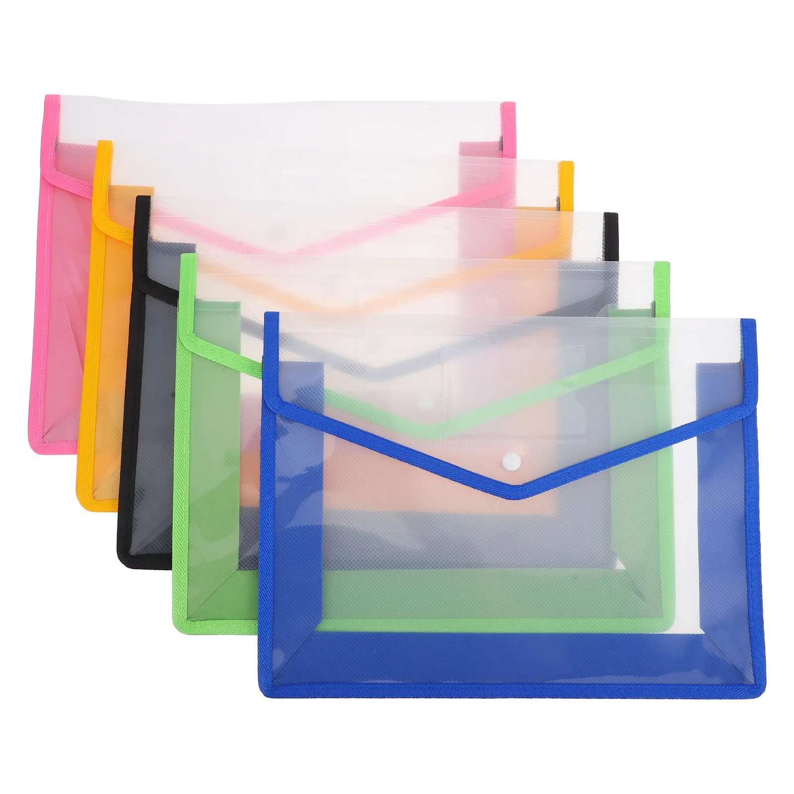 

5 Pcs File Bag Set Clear Document Folders Plastic Envelope Accordion Storage Blue Folders Waterproof Pouch School Office