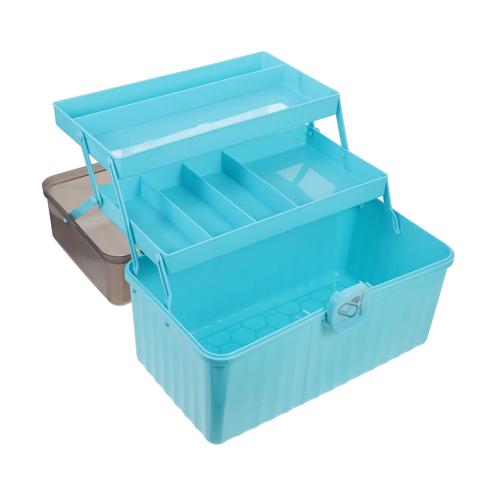 صندوق تخزين الأدوية البلاستيكية مع مقبض منظم مساعد كبير للمنزل والمكتب والمدرسة والأدوية الخارجية