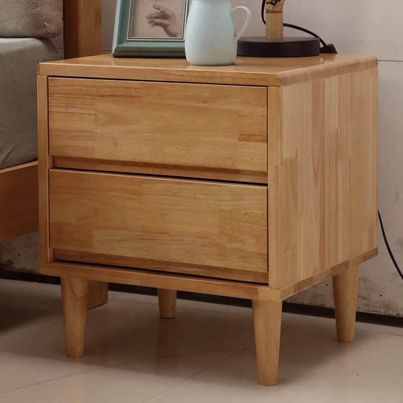 Wooden Nightstand, Night Stands with With 2 Drawers, End Table, Side Table with Storage for Bedroom, Natural Oak