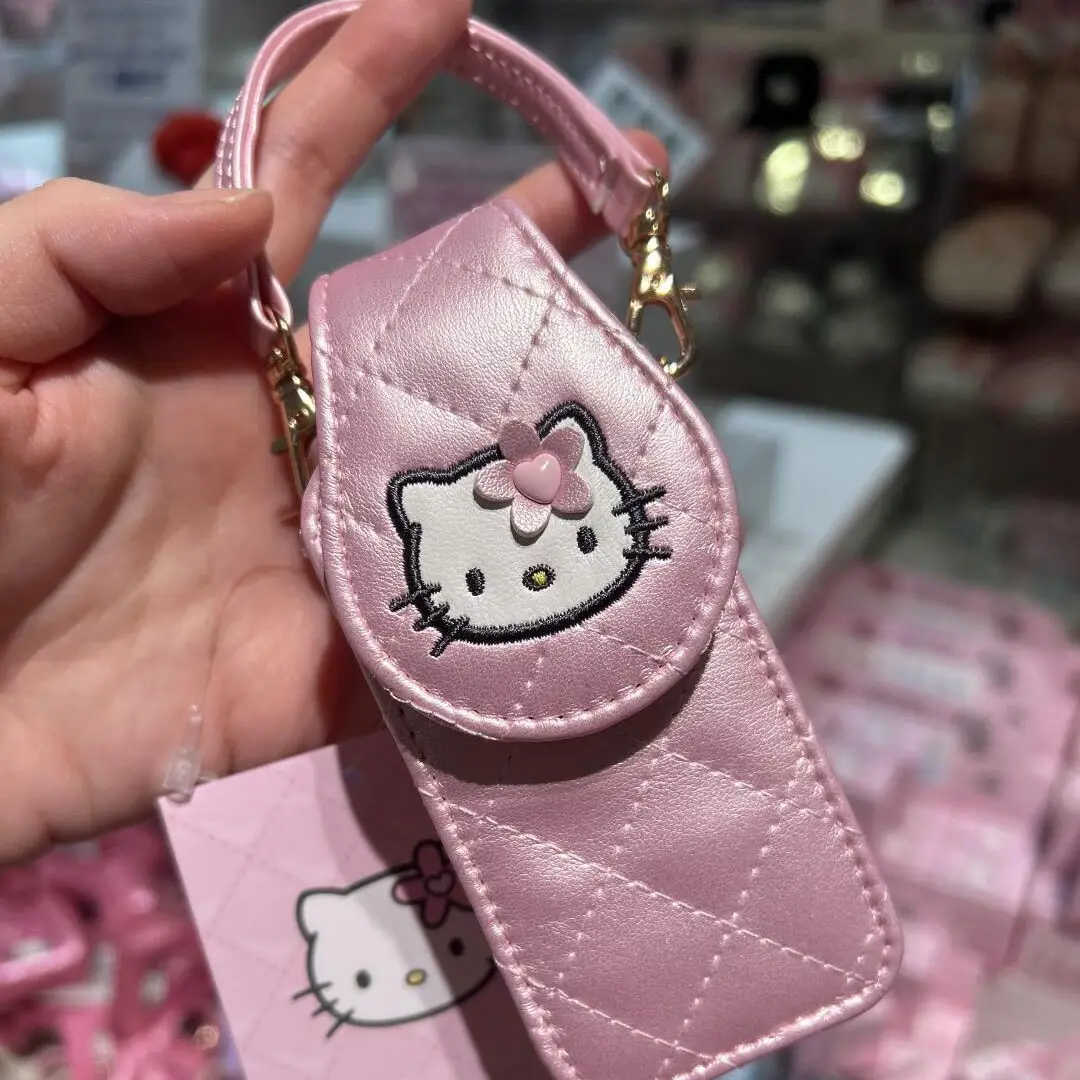 Sanrio Tas Liontin Hello Kitty Tas Mini Kotak Lipstik Lucu Tas Headphone Portabel Tempat Dompet Koin Hari Jadi ke-50 Hellokitty