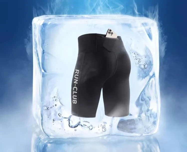 Herren- und Damen-Shorts mit Taschen, Kompressions-Shorts für Marathon, Laufen, Training, Joggen, Radfahren, Fitness, schnell trocknend – Detail 3