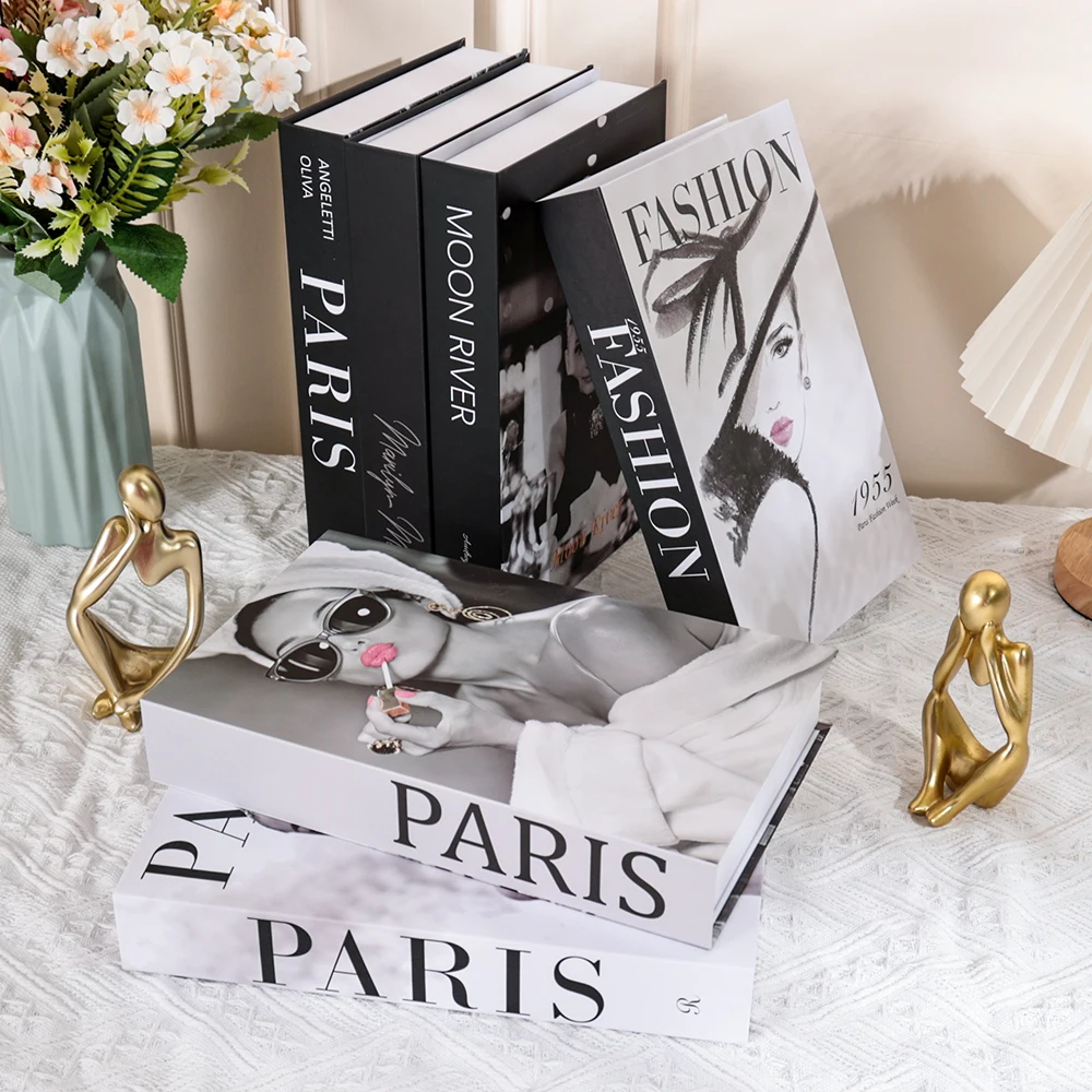 Fashion Fake Books for Decoration Storage Box Luxury Decorative Book Living Room Decoration Simulation Books Ornaments for Home