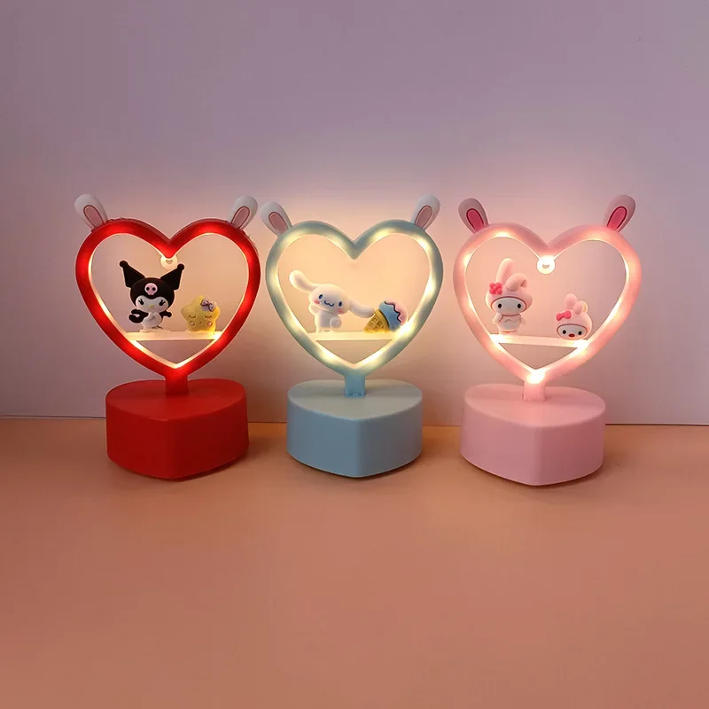 Sanrio Hello Kitty Kuromi My Melody Night Light Soft Light Anime Bedroom Bedside LED Lights Room Decor Kids Toy Christmas Gift