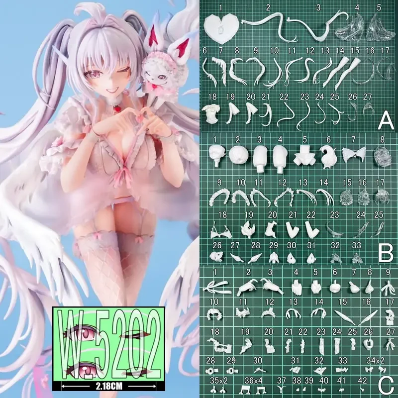 

(In Stock) (W_5202) Merlin Lady Avalon & Fou Fate Unpainted Unassambled WF2024S Diy Gk Figure White Model Kit