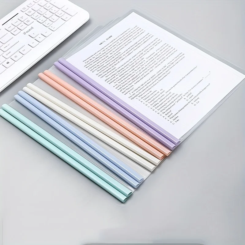 

10PCS A4 Size Clear Plastic Paper File Book Document Folder Sliding Bar Report Covers for Display Organizer Binder School Office