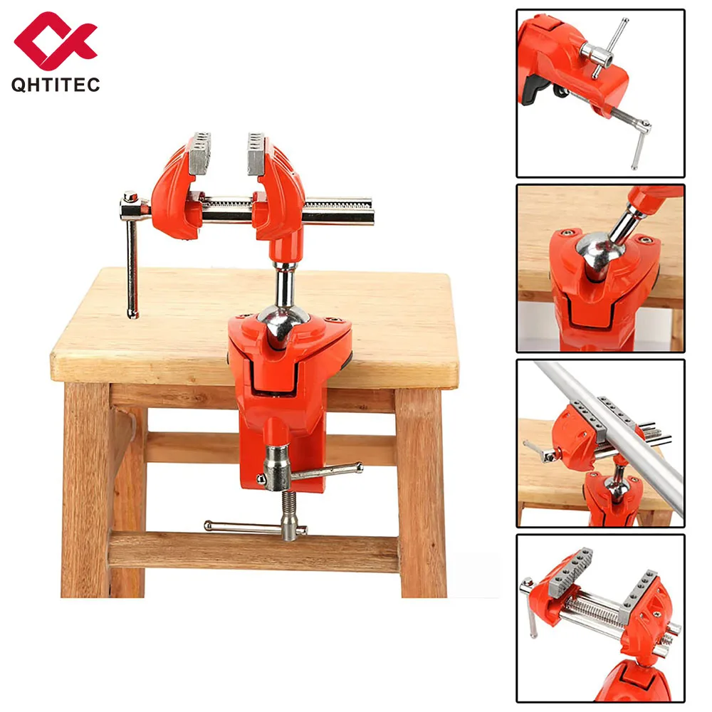 70mm Aluminum Universal Table Vise 360° Rotatable Bench Vise Multi-functional Clamp Vise for DIY Craft Jewelry Model Woodworking