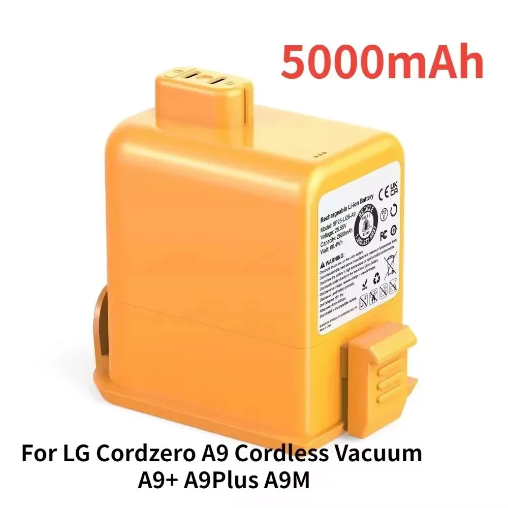 5000mAh EAC63382204 Lithium Ion Battery For LG Cordzero A9 Cordless Vacuum A9+ A9Plus A9M A9MASTER2X A9MULT12X A9PETNBED A9MULTI