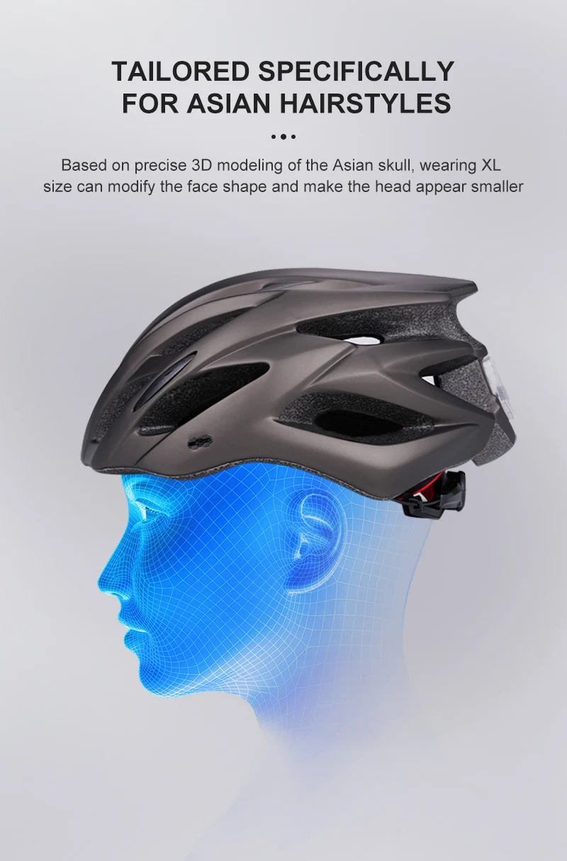 Horntour Großer Kopfumfang 65 cm Fahrradhelm Reiten Licht Racing Straße Fahrradhelm Männer Frauen Outdoor Bicicleta Helm – Detail 10