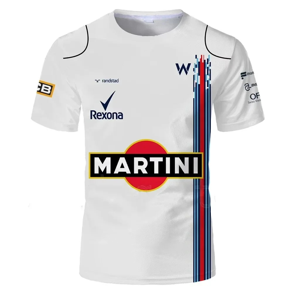Camiseta holgada con cuello redondo para hombre, Top transpirable de gran tamaño con estampado 3D, F1 Williams Team