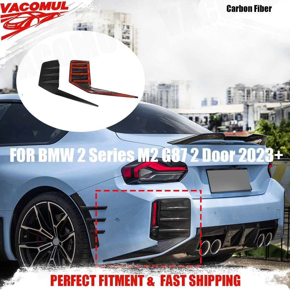 

VACOMUL for BMW 2 Series M2 G87 2 Door 2023+ Dry Carbon Fiber Rear Bumper Air Vent Trim Cover FRP Rear Bumper Vent Fender Decor
