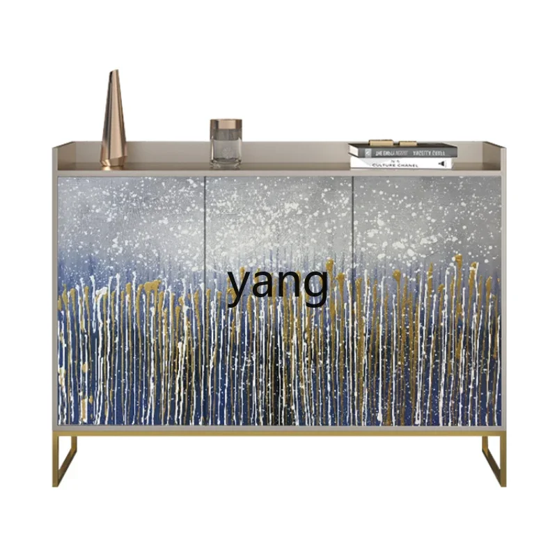 LH light luxury solid wood dining side cabinet modern ultra-thin shoe cabinet foyer entrance painted decorative cabinet
