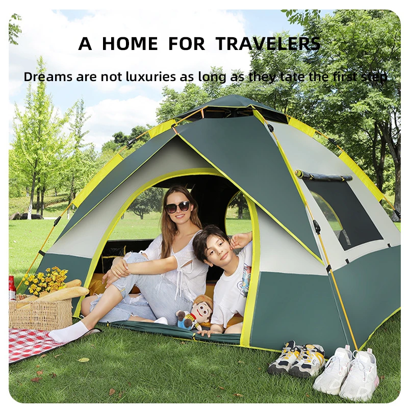 Camping Tent 2-3 Person Family Tent UV Protection Automatic Setup Tent Camping Accessories For Backpacking Mountaineering Hiking