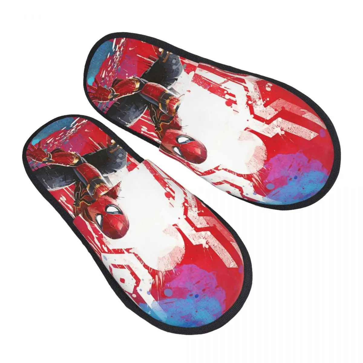 

Spider Man Super Hero Comic Winter Cotton House Slippers Living Room Soft Household Fur Slippers Slides Non Slip